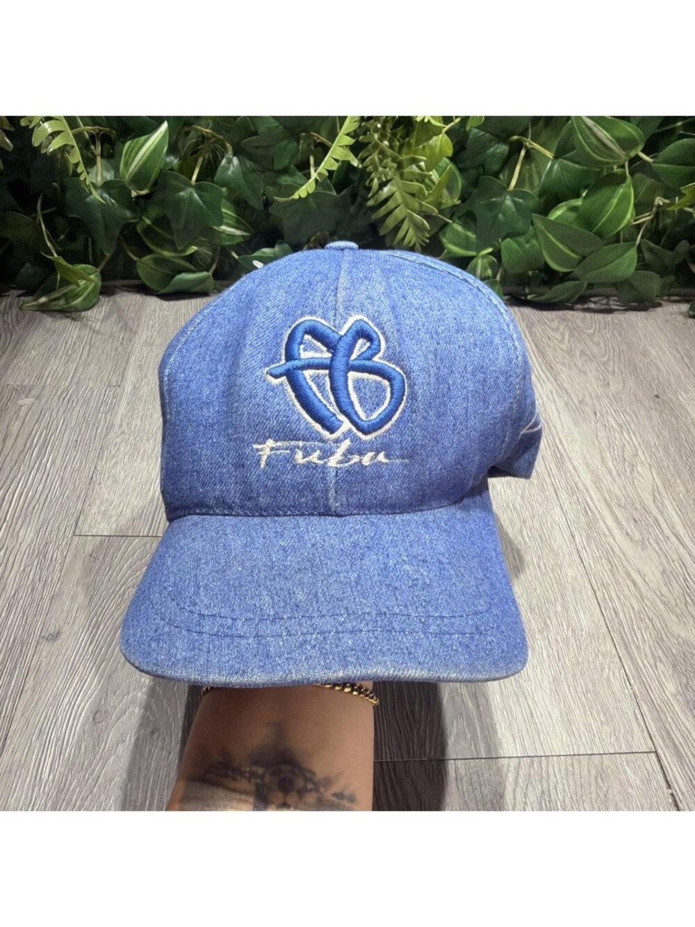 Vintage 90s Fubu Denim Streetwear Hip Hop Baseball Cap OSFA - Adjustable